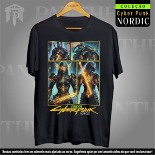 Camiseta Unissex - Panteão Cyberpunk (Freya)