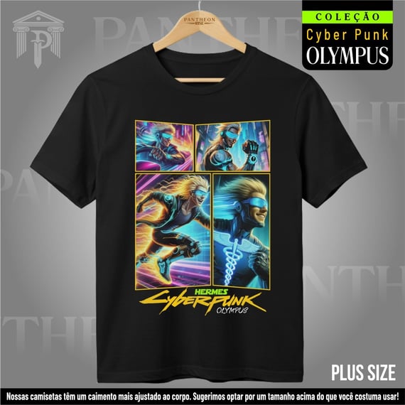 Plus Size Unissex - Panteão Cyberpunk (Hermes)