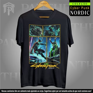 Nome do produto Camiseta Unissex - Panteão Cyberpunk (Loki)