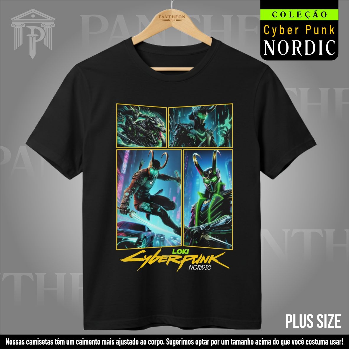 Nome do produto: Plus Size Unissex - Panteão Cyberpunk (Loki)
