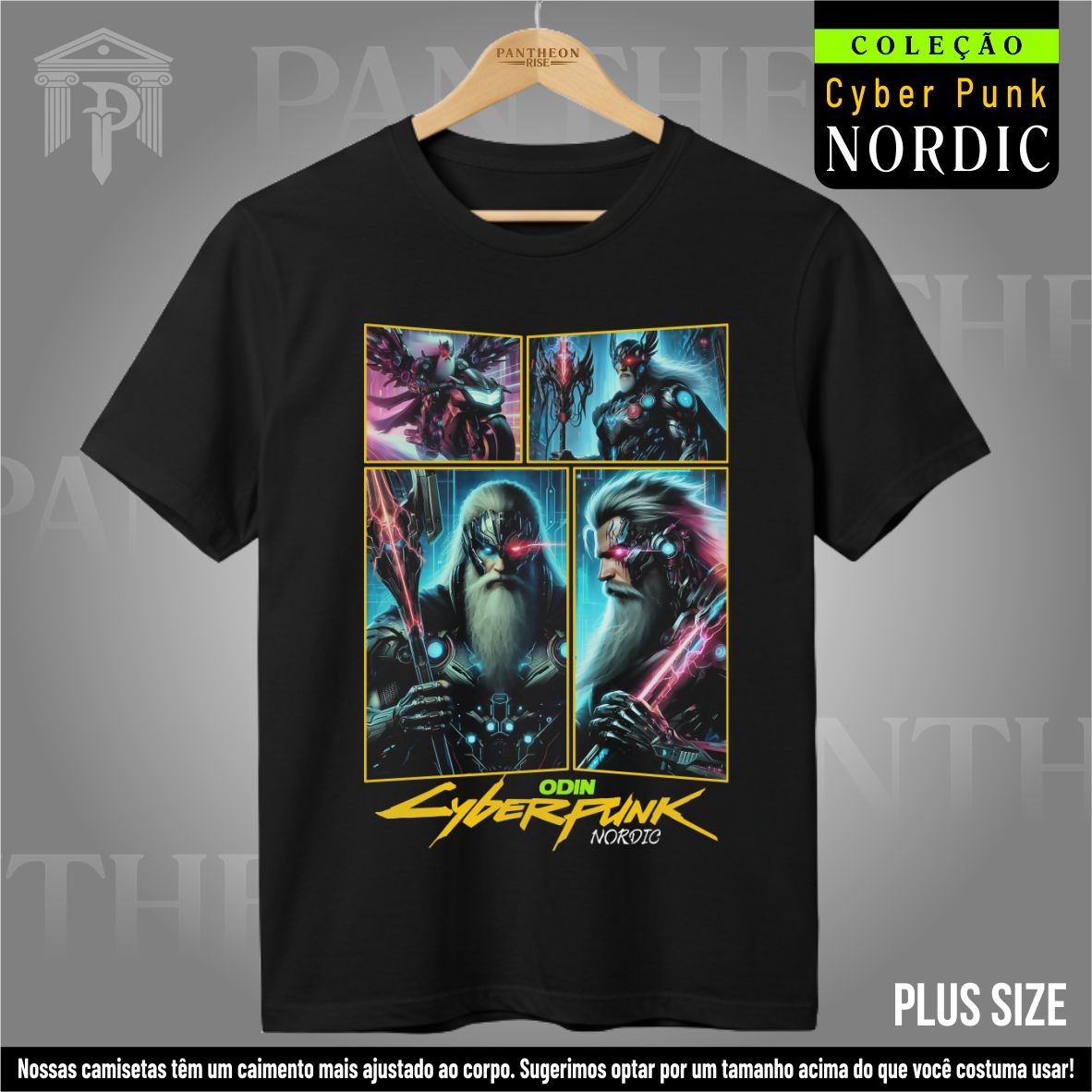 Nome do produto: Plus Size Unissex - Panteão Cyberpunk (Odin)