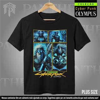 Plus Size Unissex - Panteão Cyberpunk (Poseidon)