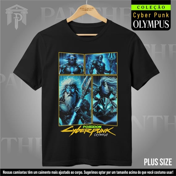 Plus Size Unissex - Panteão Cyberpunk (Poseidon)