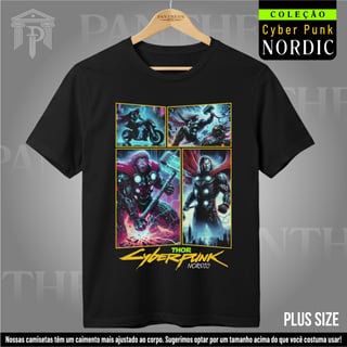 Plus Size Unissex - Panteão Cyberpunk (Thor)