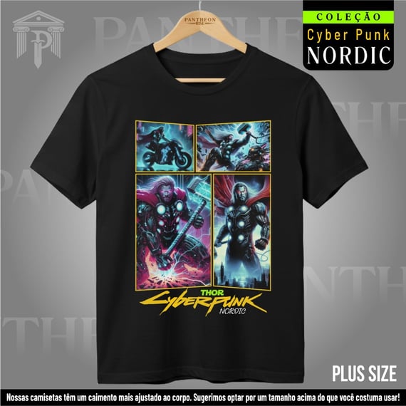 Plus Size Unissex - Panteão Cyberpunk (Thor)