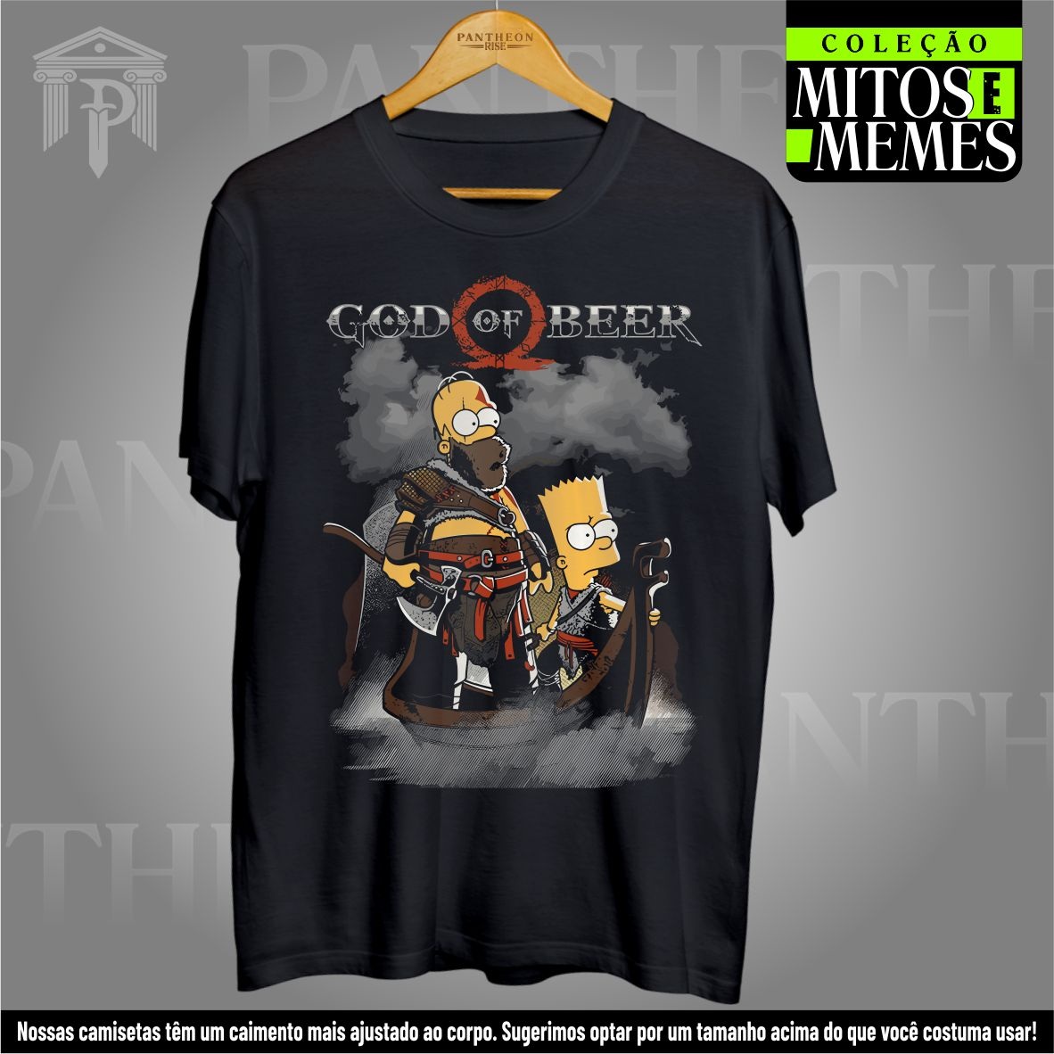 Nome do produto: Camiseta Unissex - God of Beer (Homer e Bart)