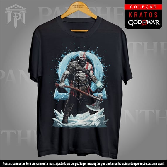 Camiseta Unissex God Of War - Kratos e o Poder do Gelo