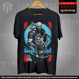 Nome do produto Camiseta Unissex - Kratos e Atreus em Combate