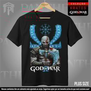 Plus Size Unissex - Kratos e o Elmo do Terror
