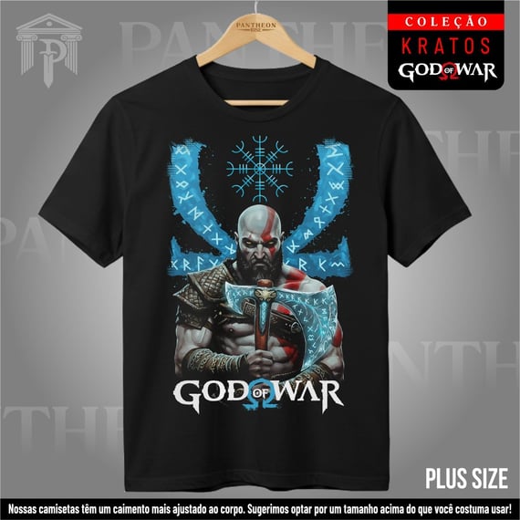Plus Size Unissex - Kratos e o Elmo do Terror
