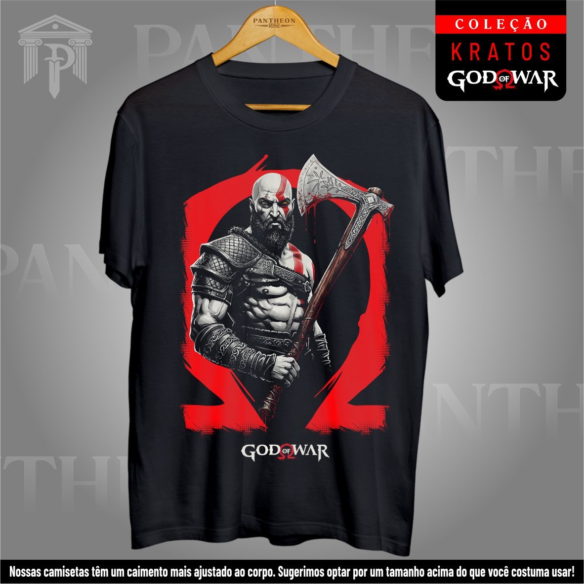 Nome do produto: Camiseta Unissex - Kratos em Pose de Batalha