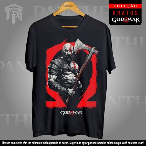 Camiseta Unissex - Kratos em Pose de Batalha