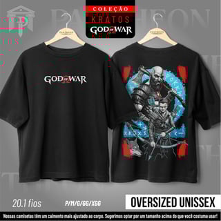 Oversized Unissex - Kratos e Atreus em Combate