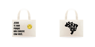 Nome do produtoEco Bag Grande – Jesus Te Ama Porque Não Convive com Você
