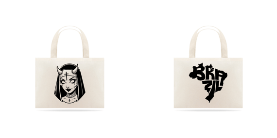 Eco Bag Grande – Freira Gostosa e com Diabinho na Cabeça