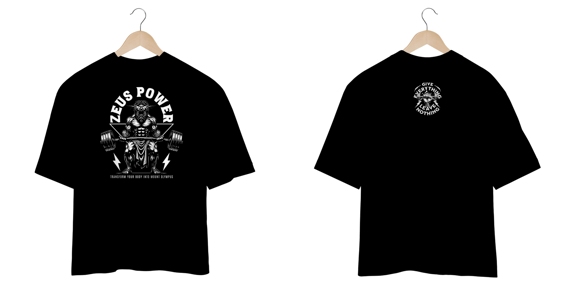 Camiseta Oversized Zeus Power Estilo Academia 