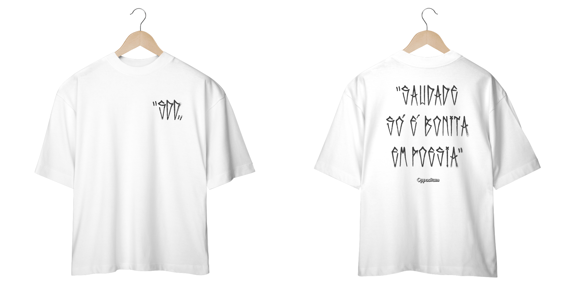 Camiseta Oversized Branca/Off - Saudade