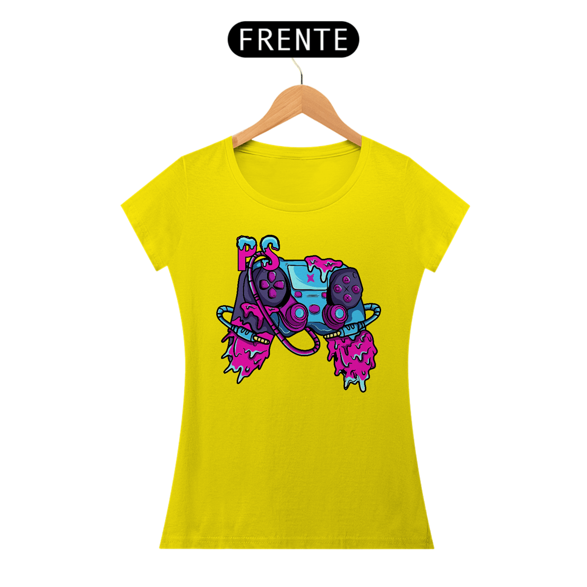 Nome do produto: Camiseta Feminina Controle PS Joystick Estampa GAME
