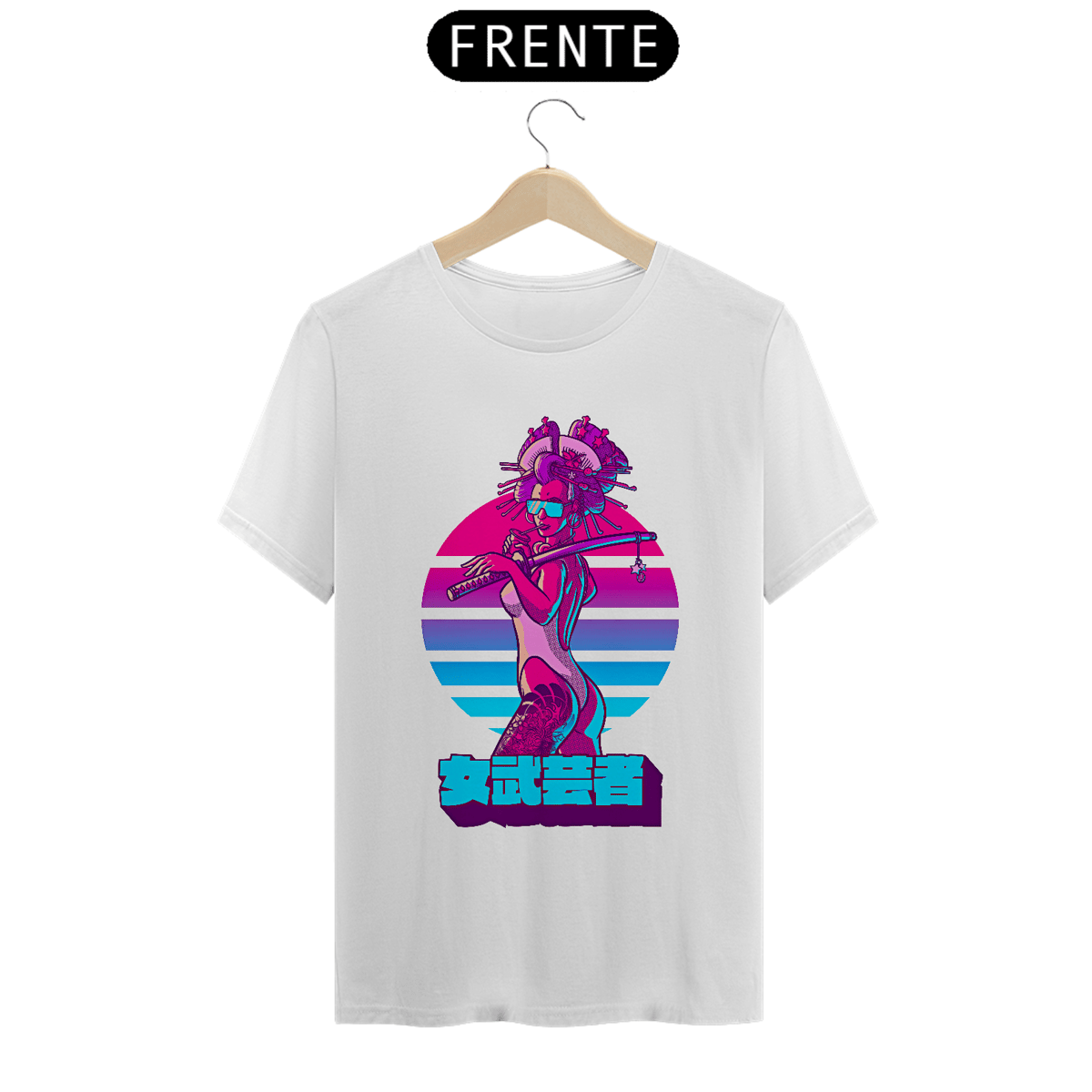 Nome do produto: Camiseta Traje de Banho de Guerreira Feminina Estampa Japonesa