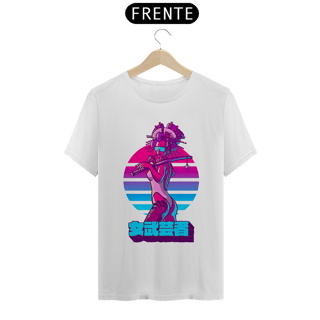 Camiseta Traje de Banho de Guerreira Feminina Estampa Japonesa