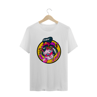 Camiseta Plus Size Gueixa bola de chiclete Estampa Japonesa