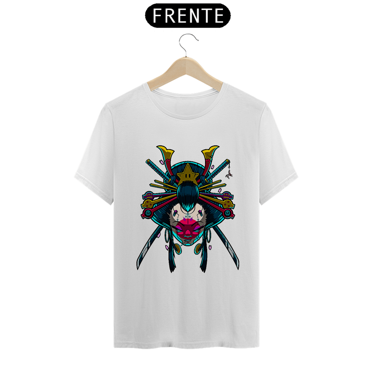 Nome do produto: Camiseta Cyber Gueixa Estampa Japonesa