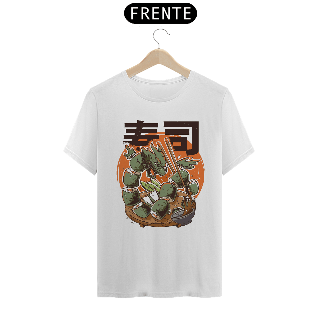 Nome do produto: Camiseta Sushi do Dragão Lendário Estampa Japonesa 