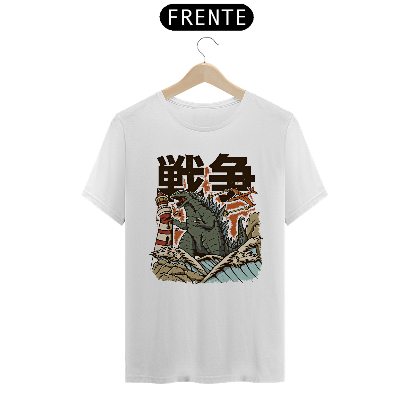 Camiseta Ataque Kaiju Estampa Japonesa 