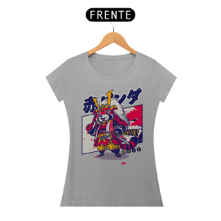 Nome do produto Camiseta Feminina Guaxinim Samurai Estampa Japonesa