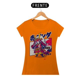 Nome do produto Camiseta Feminina Guaxinim Samurai Estampa Japonesa