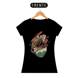 Camiseta Feminina Lámen Samurai Estampa Japonesa