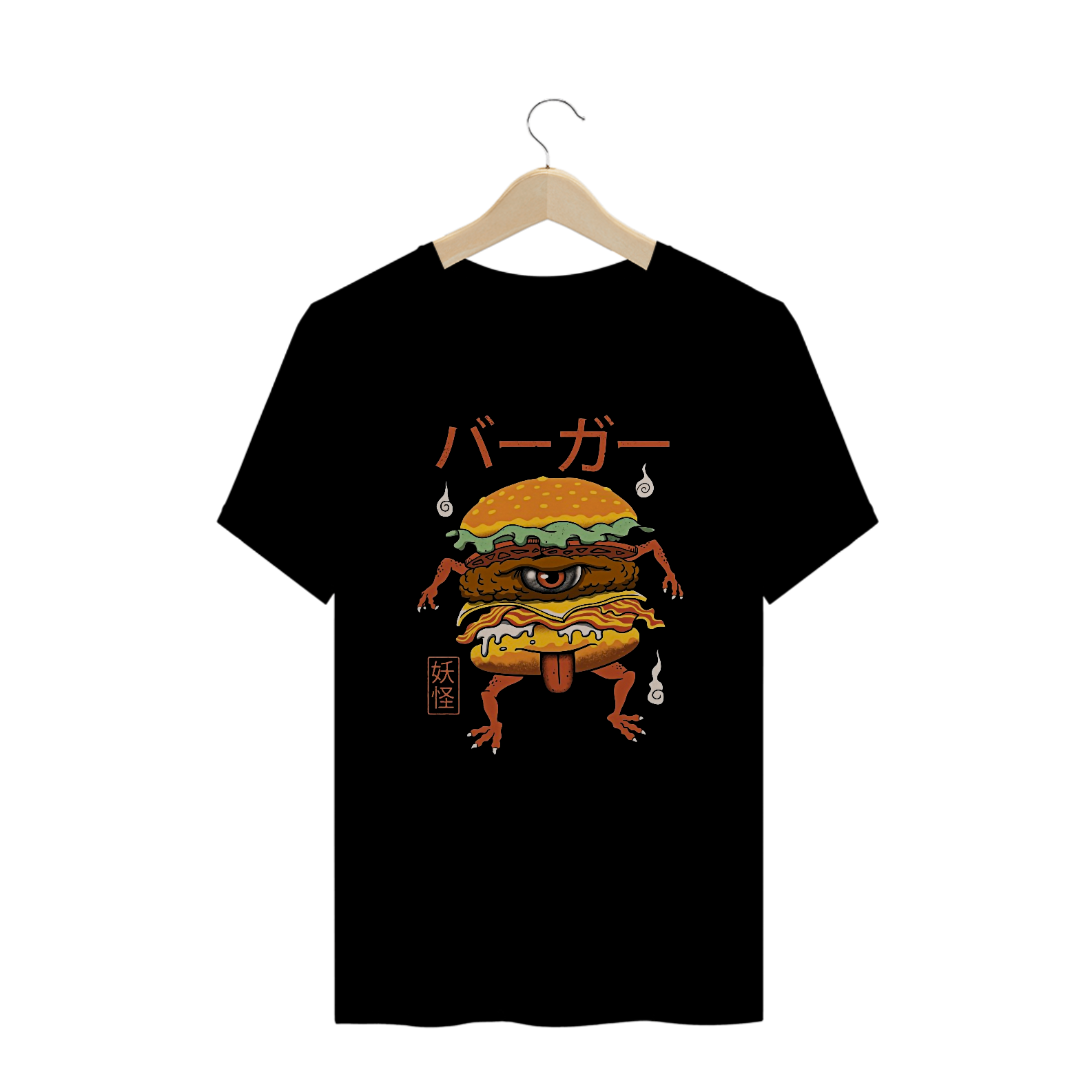Camiseta Plus Size hambúrguer Yokai Estampa Japonesa