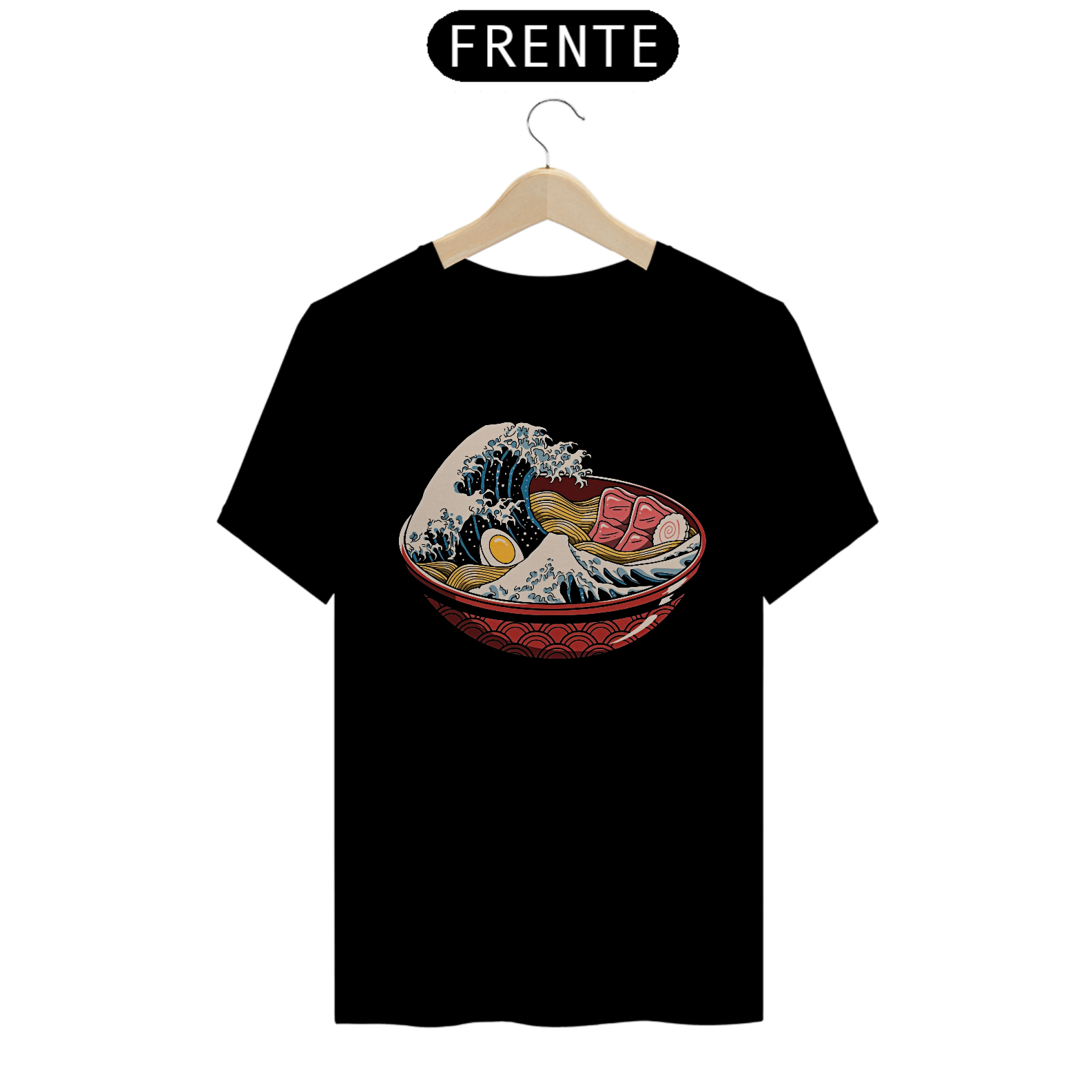 Camiseta Lámen Sabor Onda Estampa Japonesa