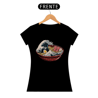 Camiseta Feminina Lámen Sabor Onda Estampa Japonesa