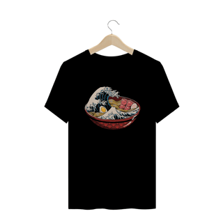 Camiseta Plus Size Lámen Sabor Onda Estampa Japonesa