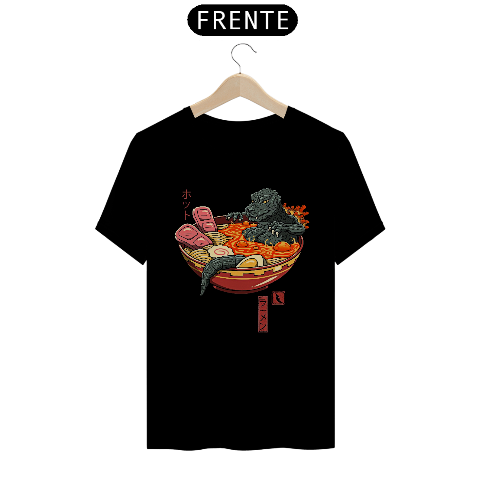 Camiseta Godzilla Lámen Quente Estampa Japonesa 