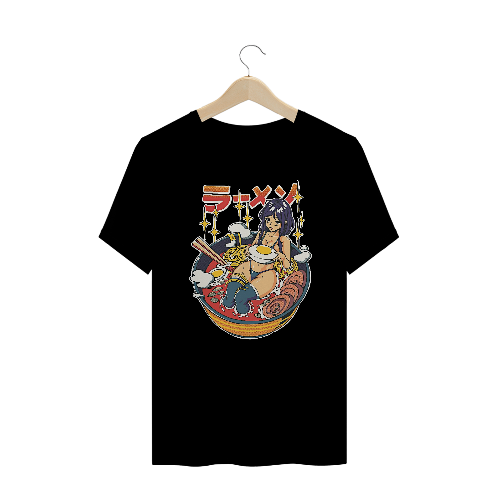 Camiseta Plus Size Mulher do Lamen Estampa Japonesa 