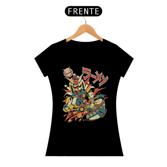 Camiseta Feminina Mecha Lámen Suit Estampa Japonesa 