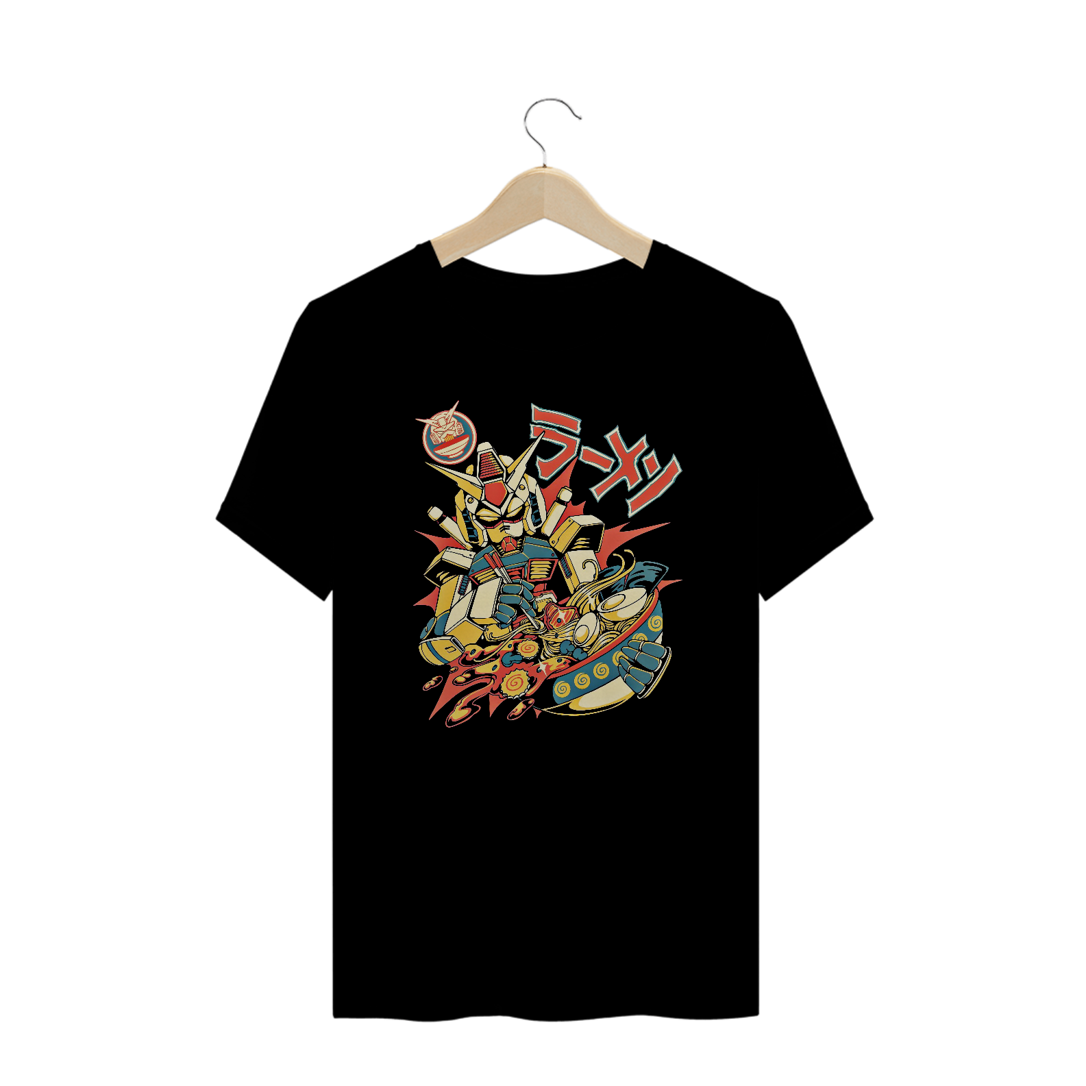 Camiseta Plus Size Mecha Lámen Suit Estampa Japonesa 
