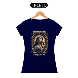 Nome do produto Baby Look Religiosa - Santa Rita de Cássia Rogai por Nós