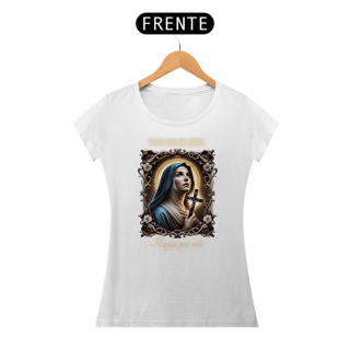 Nome do produto Baby Look Religiosa - Santa Rita de Cássia Rogai por Nós