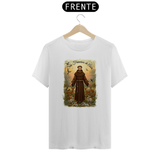 Nome do produto Camiseta Religiosa - São Francisco de Assis Paz e Bem
