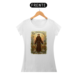 Nome do produto Baby Look Religiosa - São Francisco de Assis Paz e Bem