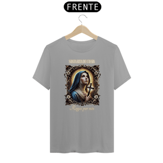 Nome do produto Camiseta Religiosa - Santa Rita de Cássia Rogai por Nós