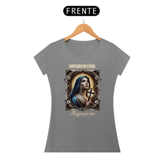 Nome do produto Baby Look Religiosa - Santa Rita de Cássia Rogai por Nós