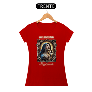 Nome do produto Baby Look Religiosa - Santa Rita de Cássia Rogai por Nós
