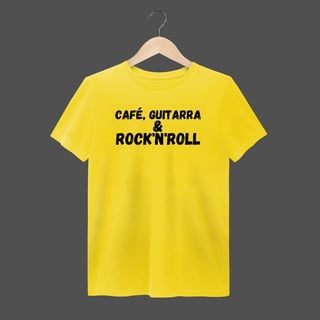 Nome do produto Camiseta Estonada | Café, Guitarra & Rock'N'Roll