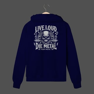 Nome do produto Moletom C/ Zíper Prime | Live Loud - Die Metal