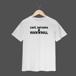 Nome do produto Camiseta Infantil (2 a 8) | Café, Guitarra & Rock'N'Roll