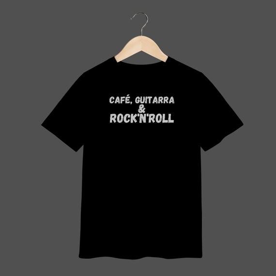 Camiseta Infantil (2 a 8) | Café, Guitarra & Rock'N'Roll